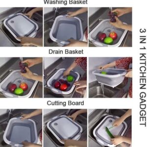 Foldable Cutting Board Plus Drain Basket