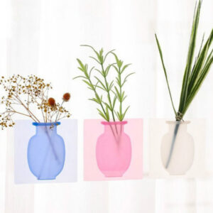 Silicone Sticky Magic Vase Stick on The Wall Flower Pot