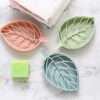 Pack Of 2 Leaf Shape Soap Holder with Draining Tray