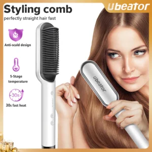 Hot-Air Hair Styling Comb Hair Straightener 2-in-1